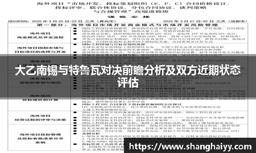 大乙南锡与特鲁瓦对决前瞻分析及双方近期状态评估